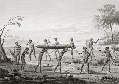 Port Jackson, Nueva Holanda: ceremonia de entierro aborigen, de 